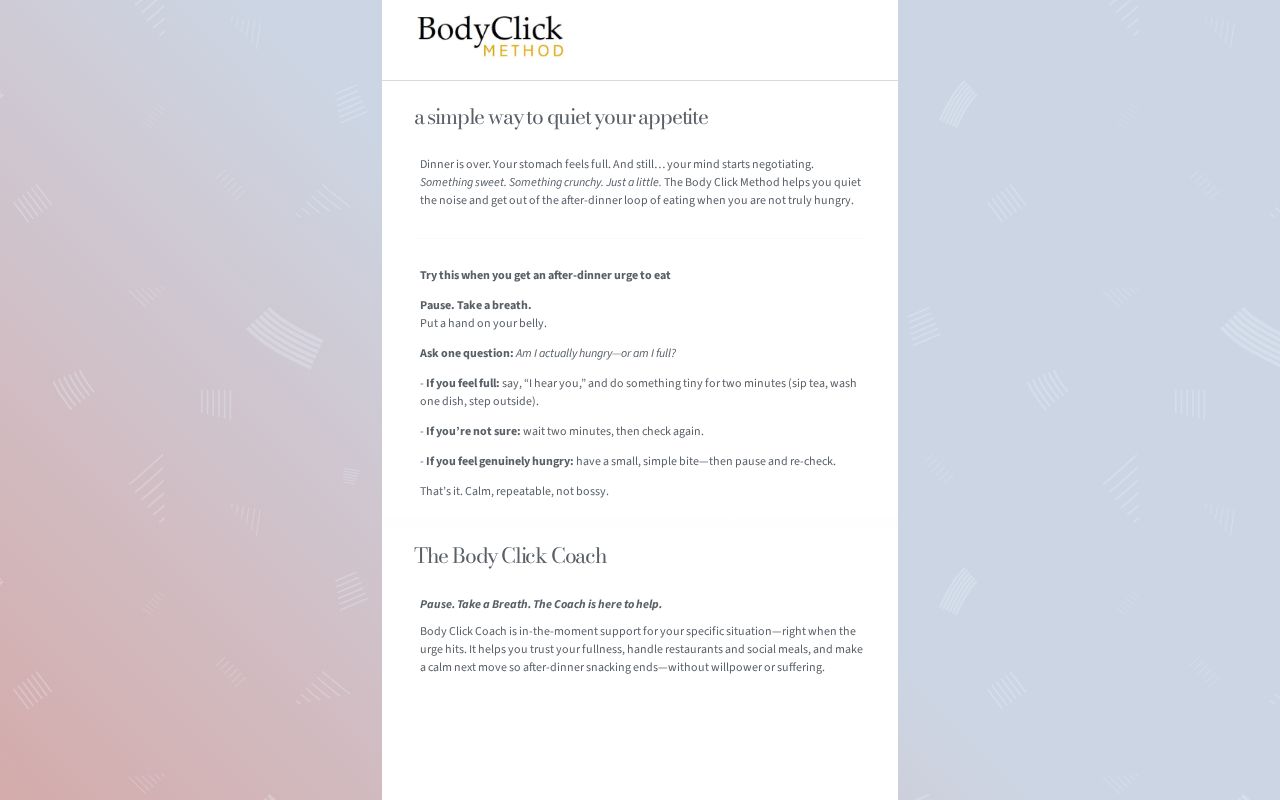 The Body Click Method